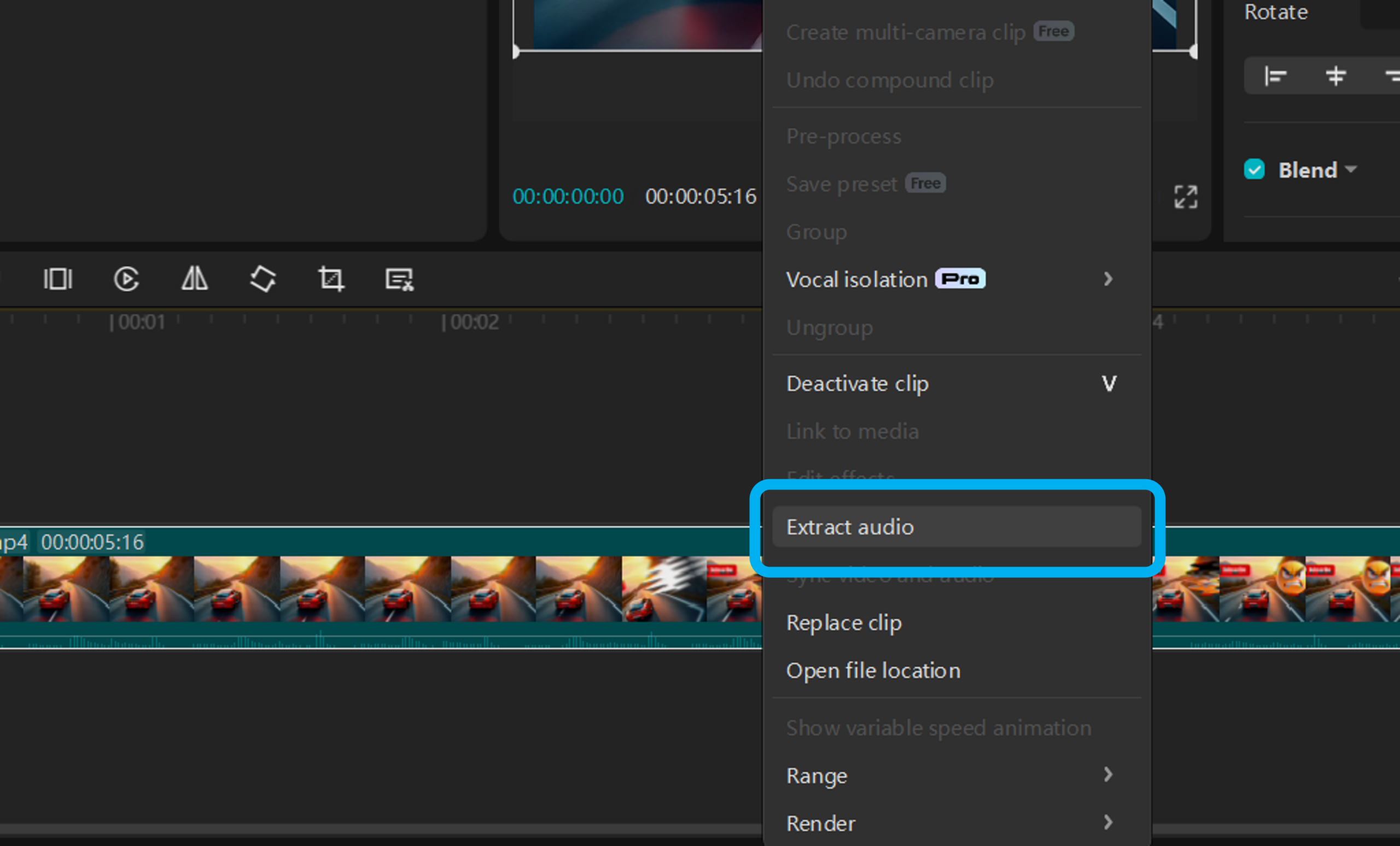 Extractor de audio de video usando CapCut: cómo separar el sonido de un clip