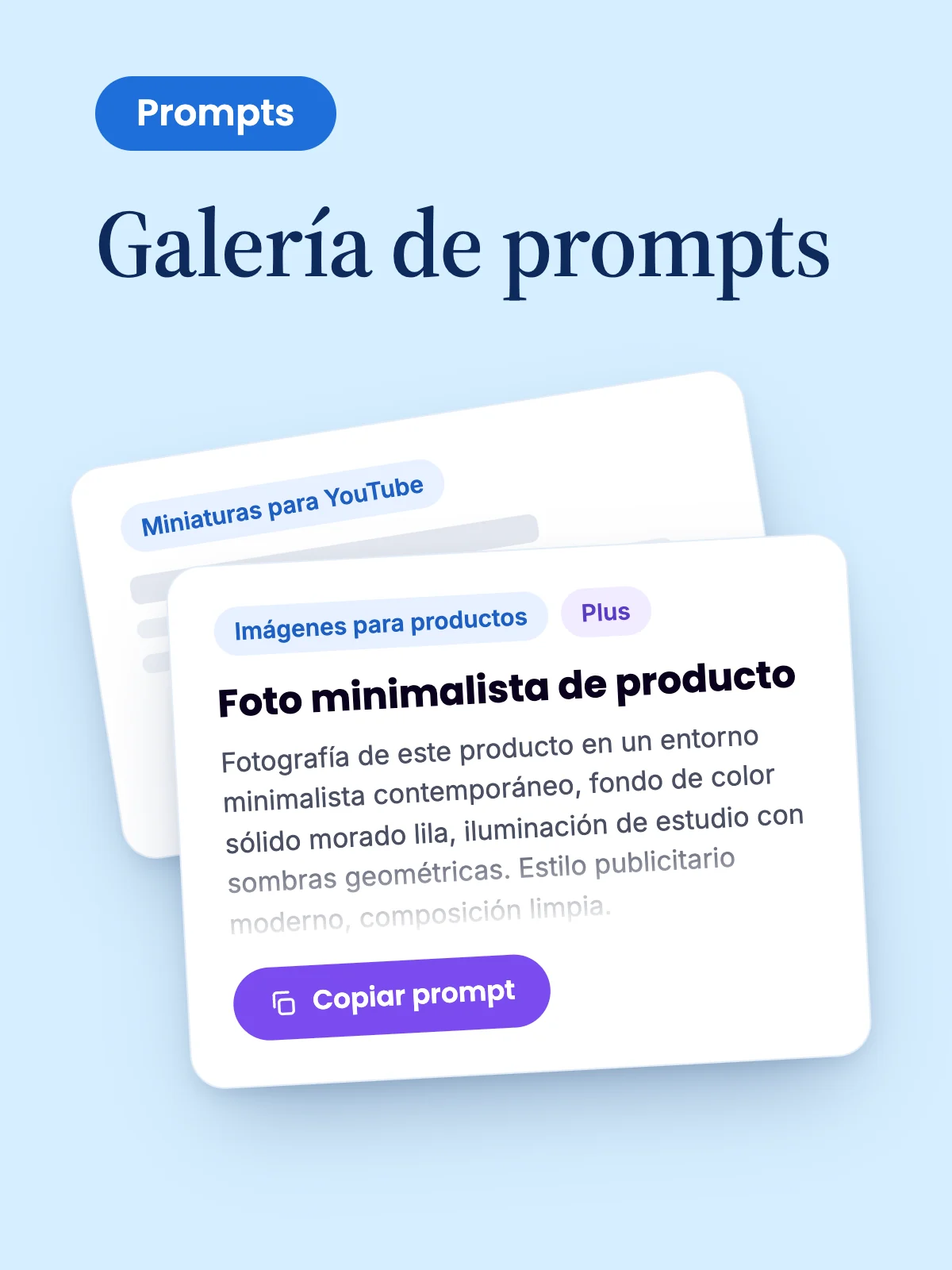 Tarjeta de la Galería de prompts de Ingenio Plus